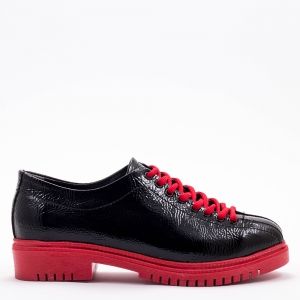 Дамски обувки в черно и червено