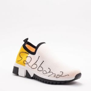 Дамски спортни обувки в бяло и жълто