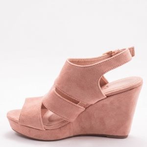 Дамски сандали на платформа в розово