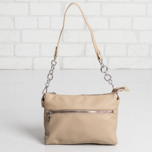 Дамска чанта в тъмно бежово