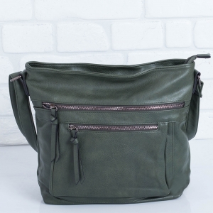 Дамска чанта в тъмно зелено