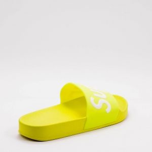 Дамски чехли в жълт неон