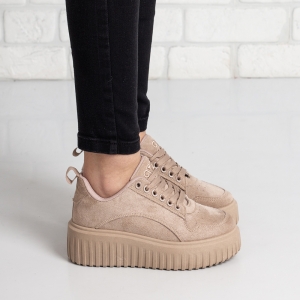 Дамски кецове в тъмно бежово