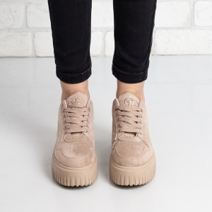 Дамски кецове в тъмно бежово