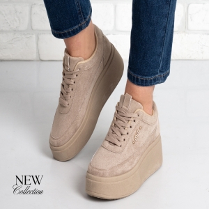 Дамски кецове в тъмно бежово