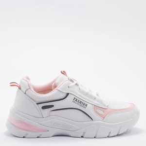 Дамски маратонки в бяло и розово