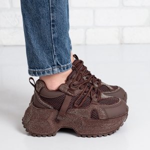 Дамски маратонки в кафяво