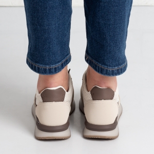 Дамски маратонки в кафяво и бежово