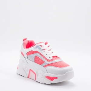 Дамски маратонки в розово и бяло