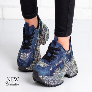 Дамски маратонки в син деним