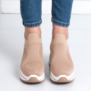 Дамски маратонки в тъмно бежово