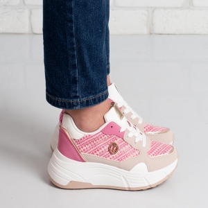 Дамски маратонки в циклама и бежово