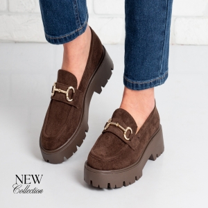 Дамски мокасини в кафяво