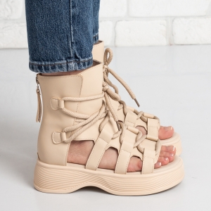 Дамски пролетно-летни боти в бежово